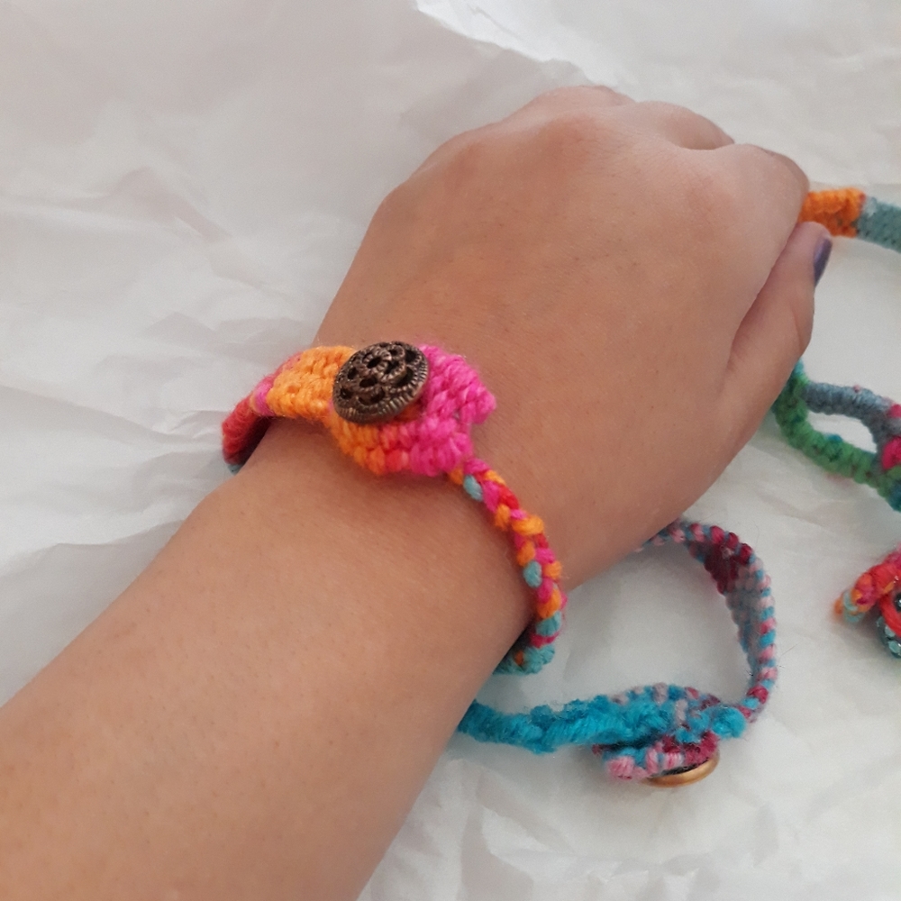 Boho Hand Crafted Yarn Bracelet